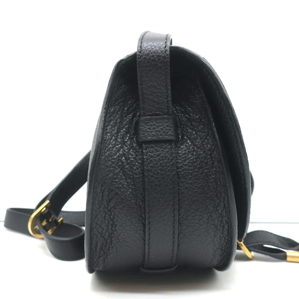 Chloe Marcie Small Saddle Bag Black Grained Leather Crossbody NEW - Picture 4 of 10